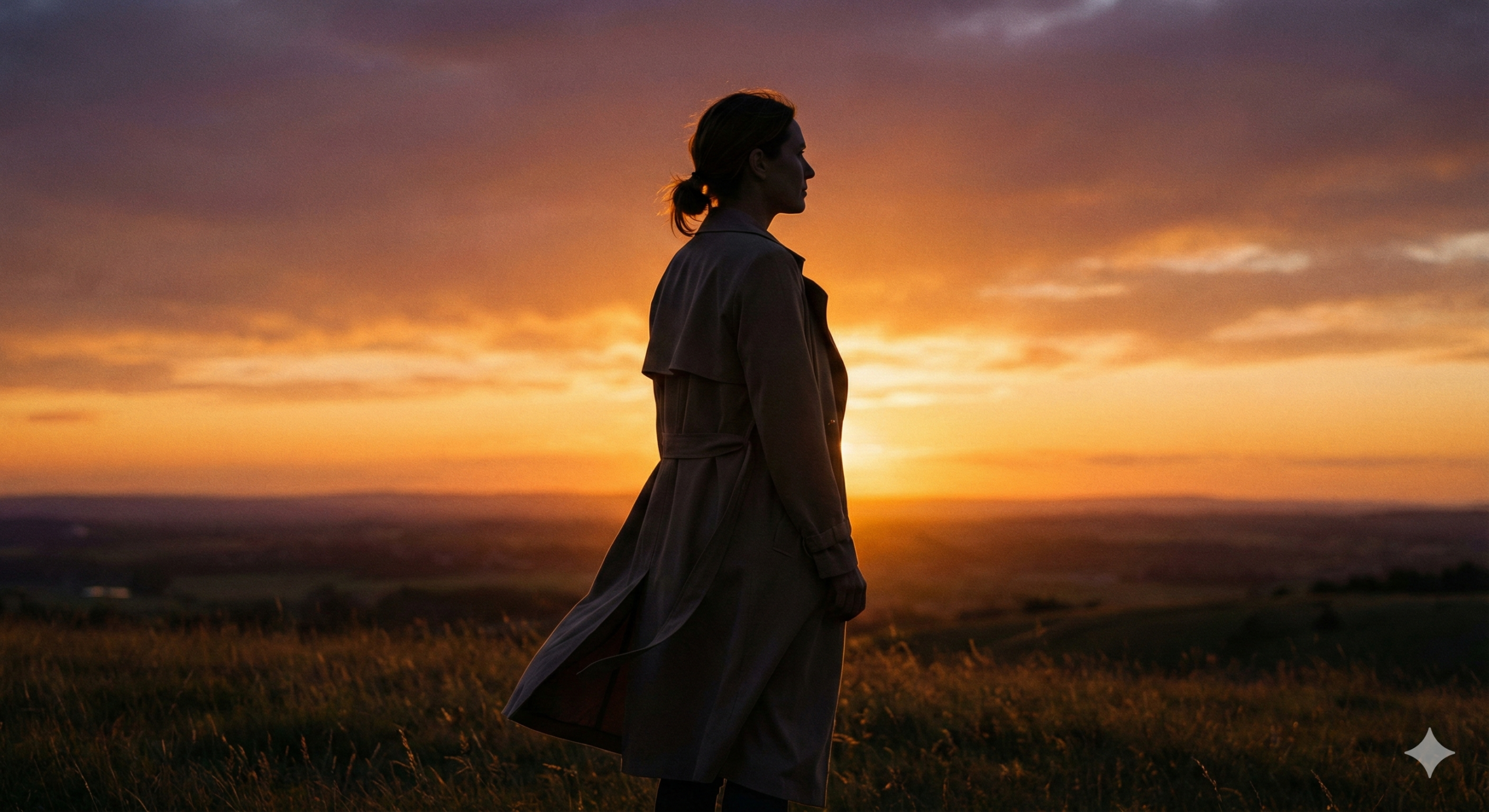 고요한 숲길을 산책하며 내면의 평화를 찾는 우아한 여성