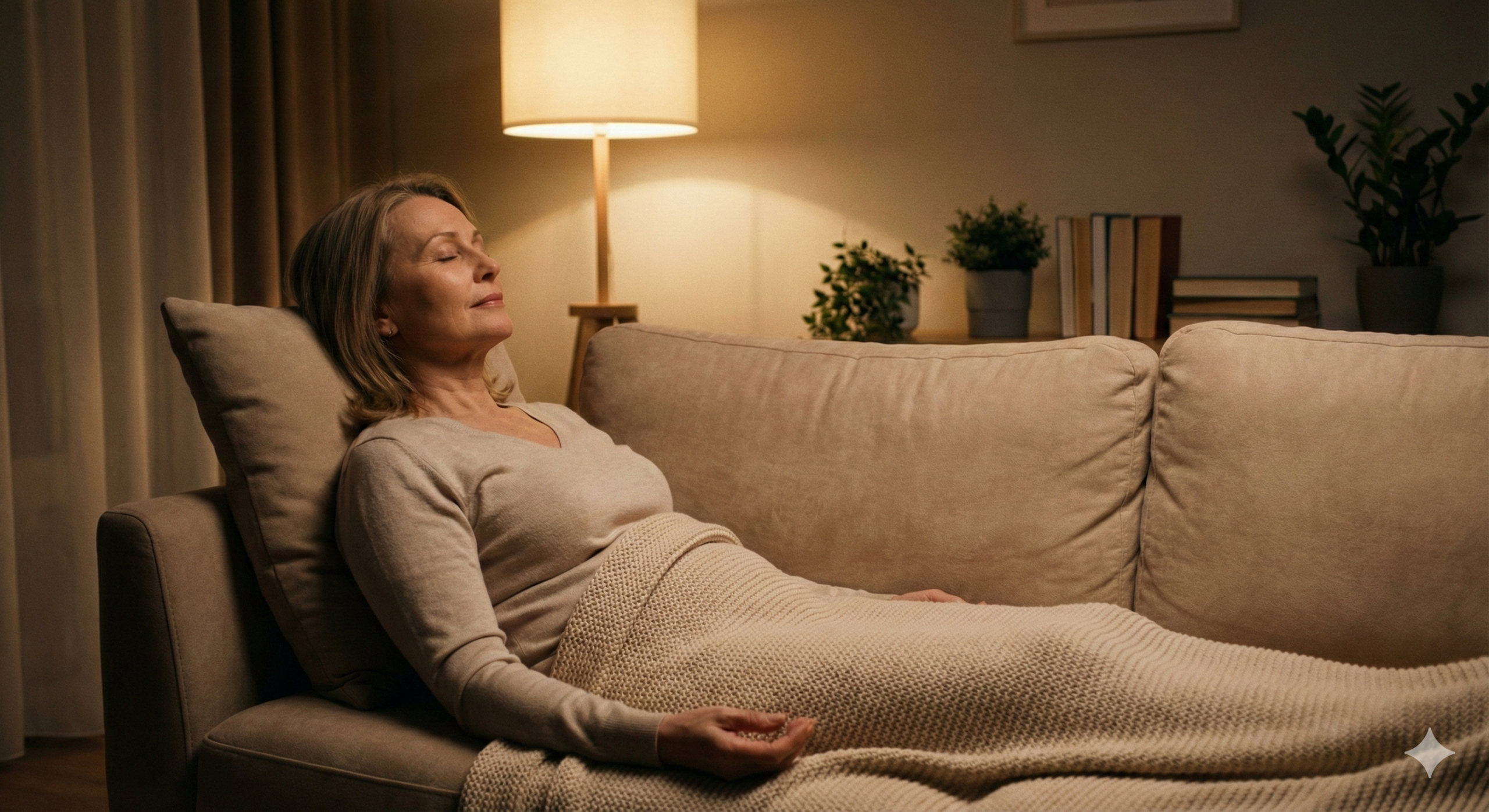 혈당 안정과 스트레스 해소를 위해 깊은 휴식과 명상을 취하는 모습