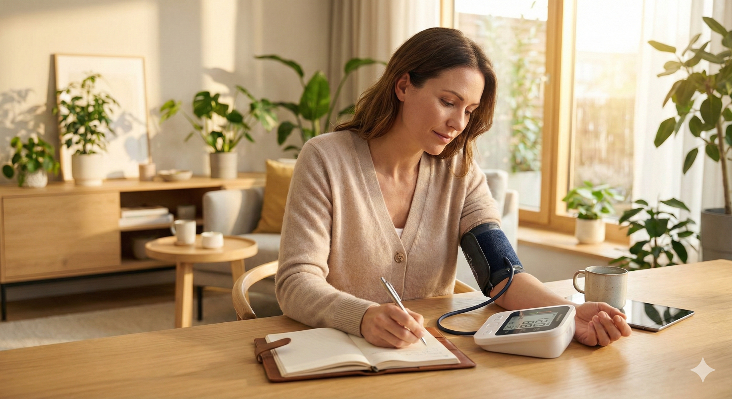 매일의 건강 수치를 기록하며 체계적으로 자신을 관리하는 우아한 습관