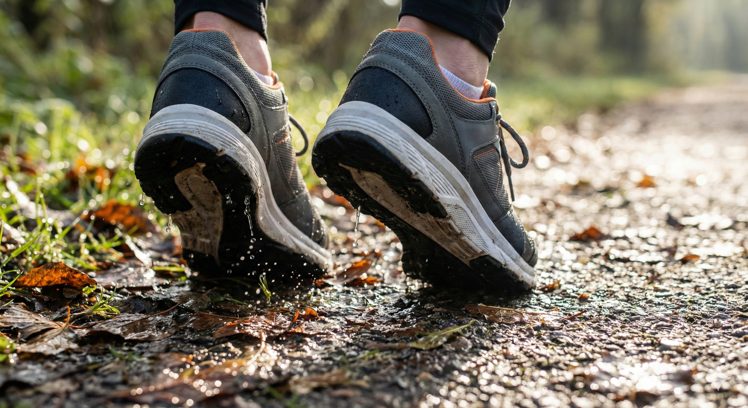 건강을 향해 힘차게 내딛는 정직한 발걸음과 걷기 운동의 생동감